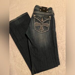 Miss Me boot cut, cross symbol jeans